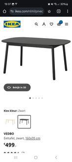 Ikea eettafel Vedbo zwart, Ophalen, 50 tot 100 cm, Zo goed als nieuw, Vijf personen of meer