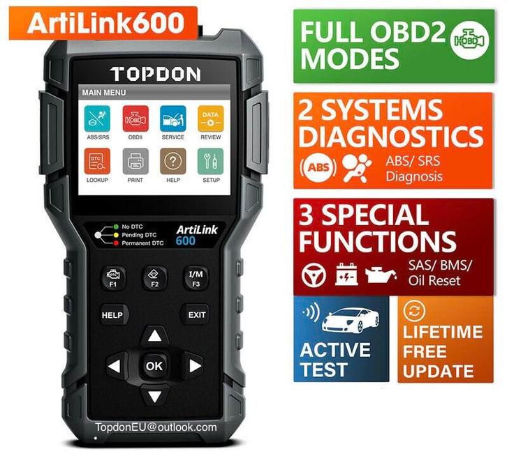 TOPDON ArtiLink600 diagnose uitlees reset gereedschap AL600, Auto diversen, Autogereedschap, Ophalen of Verzenden