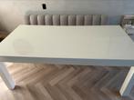 Hoogglans witte eettafel, Ophalen, Gebruikt, 100 tot 150 cm, Vijf personen of meer
