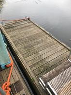 Steiger, drijvend, 2 delen 7 x 1,60 m, totaal 14 m, hardhout, Ophalen, Gebruikt, Hout