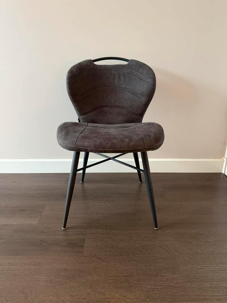 2x eetkamerstoel Talent, antraciet (prijs is voor 2 stoelen), Huis en Inrichting, Stoelen, Zo goed als nieuw, Twee, Metaal, Stof