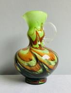 Opaline swirl (oor) vaas Italy Florence glas groen Space Age, Ophalen of Verzenden