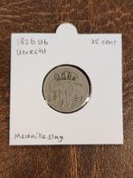 25 cent 1826 Utrecht (b) medailleslag, Koning Willem I, Zilver, Ophalen of Verzenden, Losse munt