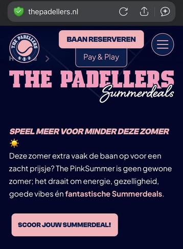 The Padellers vouchers padel baan beschikbaar voor biedingen