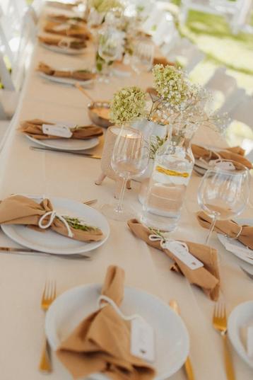 Bruiloft tafellakens & servetten beschikbaar voor biedingen