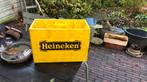 Vintage bierkrat Heineken geel hoog, Verzamelen, Ophalen, Zo goed als nieuw, Glas of Glazen, Heineken