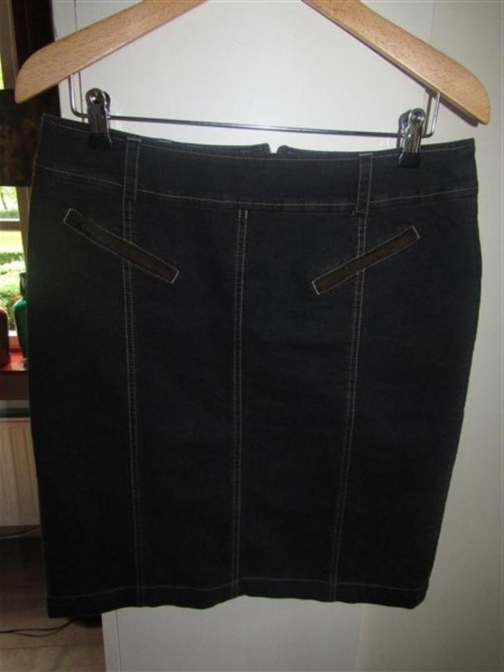 C1108 Van Avendonck mt 40 rok denim rok spijker zwart bruin, Kleding | Dames, Rokken, Zo goed als nieuw, Maat 38/40 (M), Zwart