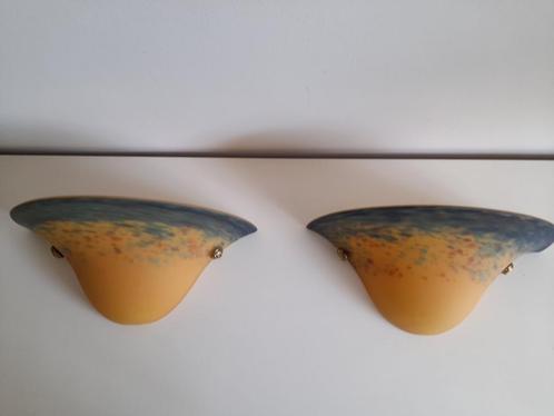2 x Art nouveau wandlamp "art de france",pate de verre., Antiek en Kunst, Curiosa en Brocante, Ophalen