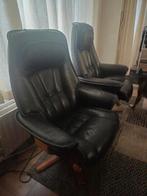 Twee echt lederen fauteuils, Huis en Inrichting, Fauteuils, Ophalen, Gebruikt, 75 tot 100 cm, 50 tot 75 cm