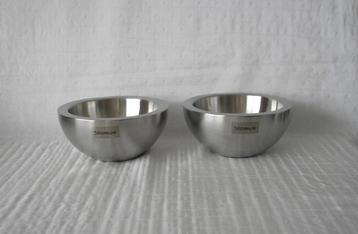 SALE: Blomus set van 2 rvs schalen (dubbelwandig) 	 beschikbaar voor biedingen