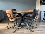 Set Eethoek: eettafel met vier stoelen, Huis en Inrichting, Ophalen, Gebruikt, 100 tot 150 cm, Eikenhout