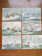 set van 6 briefkaarten De vloot der Noord- en Zuid-Holl.Redd, 1940 tot 1960, Zuid-Holland, Ongelopen, Ophalen of Verzenden