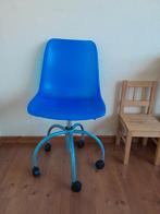 bureaustoel blauw als nieuw en tafeltje 56,5 x 21 x 42 hoog, Ophalen, Zo goed als nieuw, Blauw