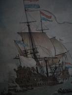 J.B. Wolters schoolplaat VOC vloot zeeslag de 7 provinciën, Antiek en Kunst, Antiek | Schoolplaten, Ophalen, Geschiedenis