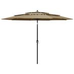 Knik parasol 3-laags met aluminium paal gratis bezorgd, Tuin en Terras, Parasols, Nieuw, Kantelbaar, Ophalen of Verzenden, Stokparasol