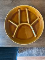 6 BBQ borden keramiek geel/bruin in goede staat, Bord(en), Keramiek, Zo goed als nieuw, Ophalen