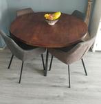 Mangohouten ronde eettafel, Huis en Inrichting, Tafels | Eettafels, Ophalen, Gebruikt, Rond, Vier personen