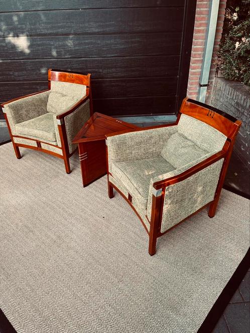 Schuitema decoforma fauteuils Rennie.  Artdeco, Huis en Inrichting, Fauteuils, Zo goed als nieuw, Hout, Metaal, Stof, Overige materialen