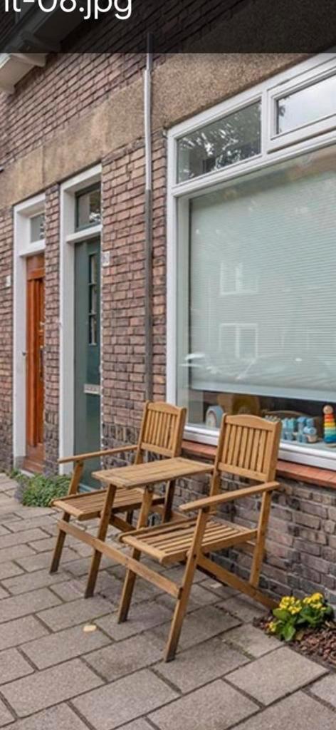 Houten Tuinbank Set, Tuin en Terras, Tuinbanken, Gebruikt, Hout, Ophalen