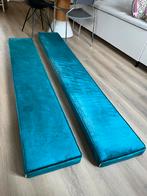 Bank kussen velours patrol blauw / aqua, Ophalen, Zo goed als nieuw, Blauw, Vierkant