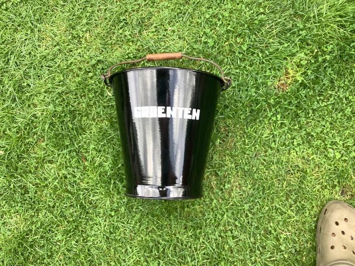 Emaille Groenten Emmer Zwart - Bijna Mint conditie, Antiek en Kunst, Antiek | Emaille, Ophalen of Verzenden