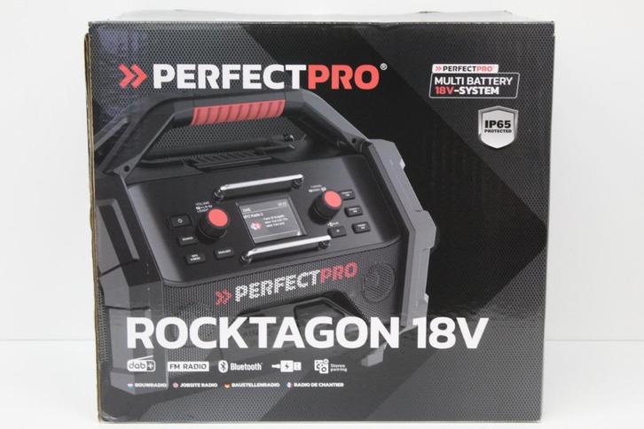 NIEUW IN DOOS: PerfectPro Rocktagon 18V Bouwradio + adapter!, Audio, Tv en Foto, Radio's, Nieuw, Bouwradio, Ophalen of Verzenden
