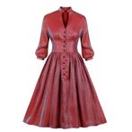 Rode jurk rockabilly retro vintage fluwelen 34 36 38 40 42, Kleding | Dames, Jurken, Nieuw, Verzenden, Rood
