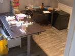 Degelijk groot hoekbureau, Ophalen of Verzenden, In hoogte verstelbaar, Gebruikt, Bureau