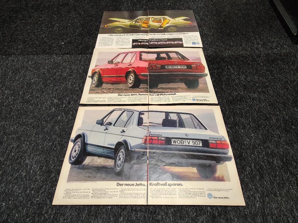3x Reclame (A4) Volkswagen Jette MK1 (1981), Verzamelen, Verzenden, Auto's