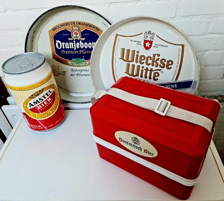 Verzameling bier items Dommelsch Oranjeboom Amstel enz., Verzamelen, Biermerken, Gebruikt, Reclamebord, Plaat of Schild, Amstel