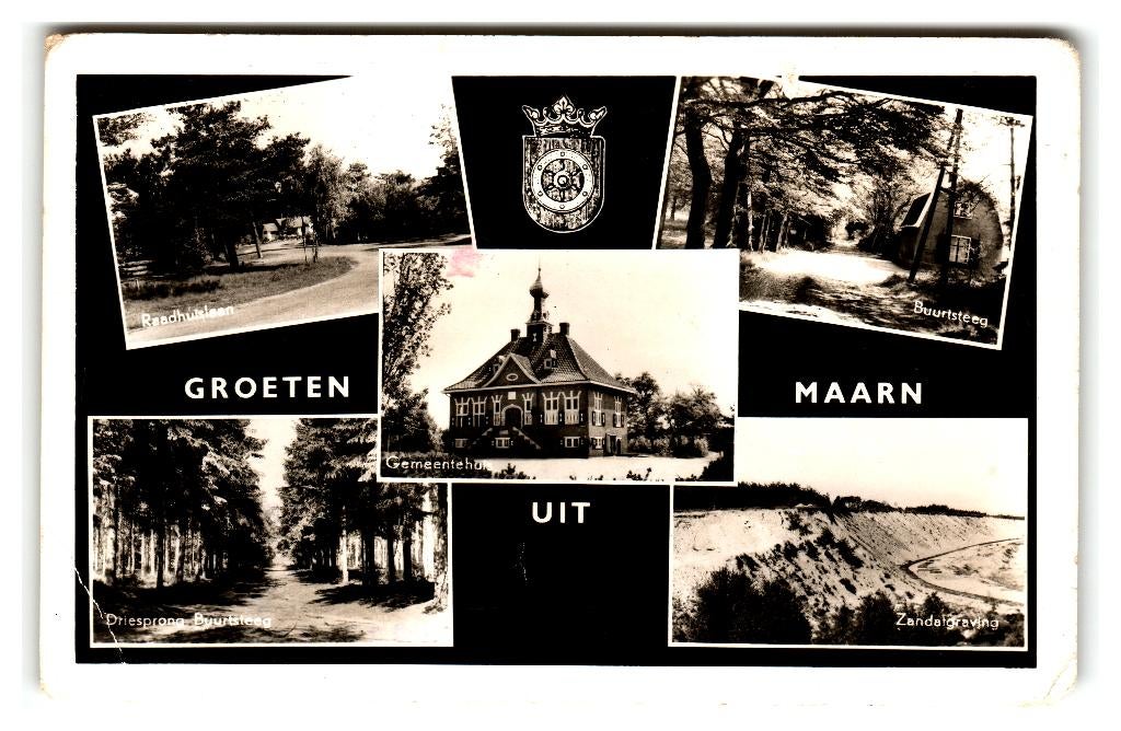 Maarn, Groeten uit Maarn. Opruimingskaart, Ophalen of Verzenden, 1940 tot 1960, Gelopen, Utrecht