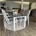 Luxe LIFE tuinset – 4 stoelen & stenen tafelblad – Als Nieuw, Verzenden, ., Aluminium, Zo goed als nieuw