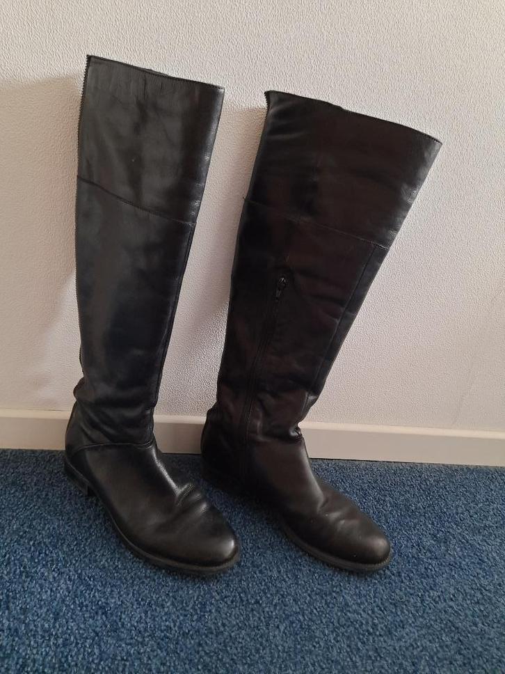 Zwarte hoge laarzen, Manfield, maat 40, Kleding | Dames, Schoenen, Zo goed als nieuw, Hoge laarzen, Zwart, Ophalen of Verzenden