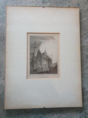 Den Haag Stadhuis - Historische Prent beschikbaar voor biedingen