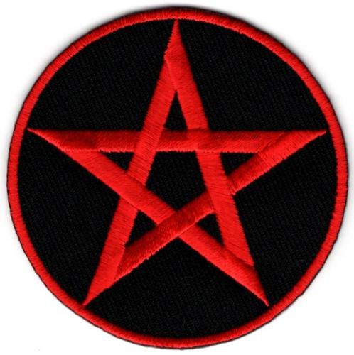 Pentagram stoffen opstrijk patch embleem, Verzamelen, Stickers, Nieuw, Overige typen, Verzenden
