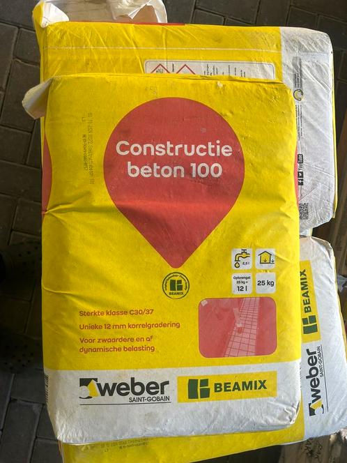 Weber Beamix Constructie beton 100 grijs 25 kg, Doe-het-zelf en Verbouw, Overige Doe-het-zelf en Verbouw, Nieuw, Ophalen of Verzenden