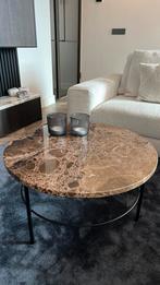 Salontafel van marmer, Huis en Inrichting, Ophalen, 50 tot 100 cm, Rond, Zo goed als nieuw