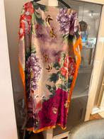Kaftan nieuw satijn look oranje print past tot maat 52/ 54, Jurk, Nieuw, Oranje, Ophalen of Verzenden
