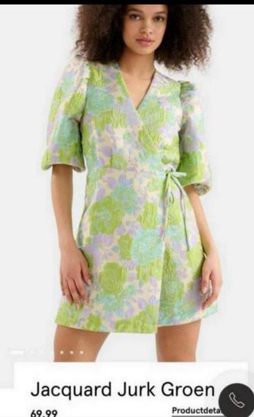 Shoeby mooi groen jacquard jurkje mt 46 NIEUW beschikbaar voor biedingen