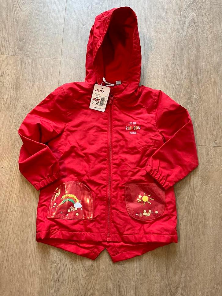 Zomerjas regenjas rood maat 104 meisje nieuw met kaartje, Kinderen en Baby's, Kinderkleding | Maat 92, Nieuw, Meisje, Jas, Ophalen of Verzenden