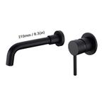 Wastafelkraan Inbouw Wand Kraan Muur ZWART | GOUD + Garantie, Nieuw, Minder dan 100 cm, Zwart, 25 tot 50 cm