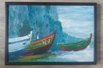 Schilderij # Visser aan zee, Ophalen of Verzenden