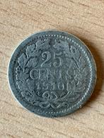 25 cent 1910, Postzegels en Munten, Munten | Nederland, Ophalen of Verzenden, Koningin Wilhelmina, 25 cent