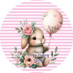 LF4007 ouwel konijn 20x4,7cm eetbare cupcake rondjes vers, Ophalen of Verzenden, Nieuw, Cupcakes, Versiering