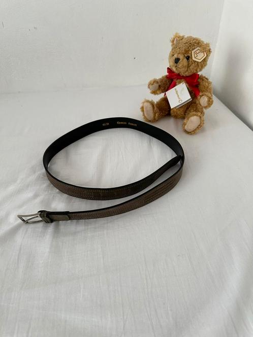 Lederen Armani riem, Kleding | Heren, Riemen en Ceinturen, Zo goed als nieuw, Riem of Ceintuur, 95 tot 105 cm, Bruin, Echt leder