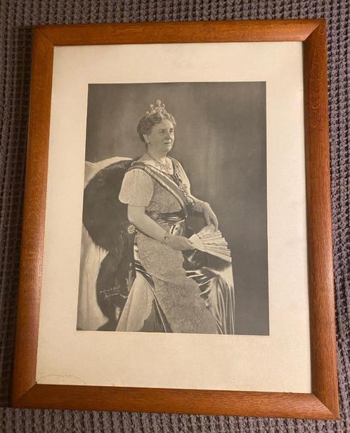 Staatsieportret (Foto) Koningin Wilhelmina, Verzamelen, Koninklijk Huis en Royalty, Gebruikt, Kaart, Foto of Prent, Ophalen of Verzenden