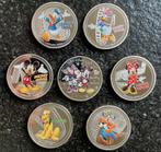 New Zealand muntenset 7 delig Disney Donald Mickey ea, Verzamelen, Ophalen of Verzenden, Donald Duck, Nieuw, Overige typen