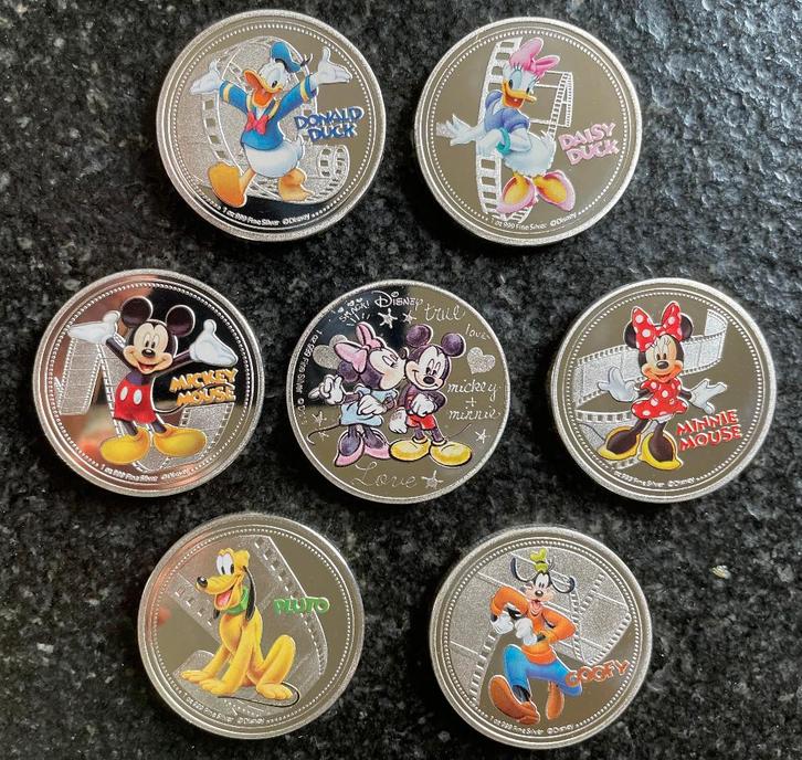 New Zealand muntenset 7 delig Disney Donald Mickey ea, Verzamelen, Disney, Nieuw, Overige typen, Donald Duck, Ophalen of Verzenden