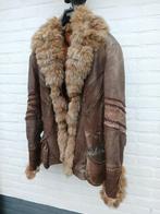 Apart MOOI Echt Leren Jasje met bont, Ophalen of Verzenden, Gedragen, Maat 42/44 (L), Bruin
