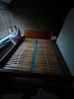 Mooi houten bed met goede nieuwe latten bodems, Bruin, Tweepersoons, Ophalen of Verzenden, Zo goed als nieuw
